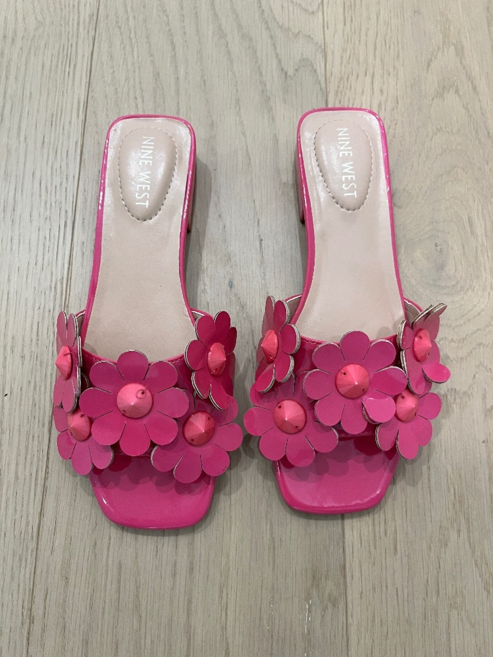 Nine West pink floral heels